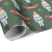 feestelijke kerstfeestelijke nootkraker betegeld cadeaupapier (Rol Hoek)