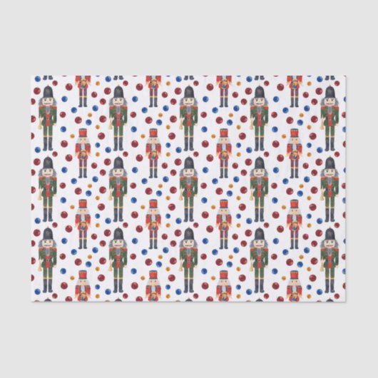 feestelijke kerstfeestelijke nootkraker betegeld tissuepapier (Voorkant)