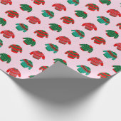 feestelijke kerstfeestelijke roze roze kerstcadeau cadeaupapier (Hoek)