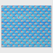 feestelijke kerstfeestelijke walvisliefhebbers get cadeaupapier (Vlak)