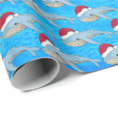 feestelijke kerstfeestelijke walvisliefhebbers get cadeaupapier (Rol Hoek)