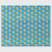 feestelijke kerstfeestkerstfeestdag cadeaupapier (Vlak)