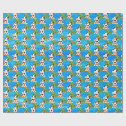 feestelijke kerstfeestkerstfeestdag cadeaupapier (Vlak)