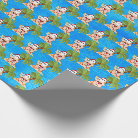 feestelijke kerstfeestkerstfeestdag cadeaupapier (Hoek)