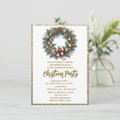 Feestelijke kerstfeestkrans kaart (Staand voorkant)