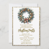 Feestelijke kerstfeestkrans kaart (Voorkant)