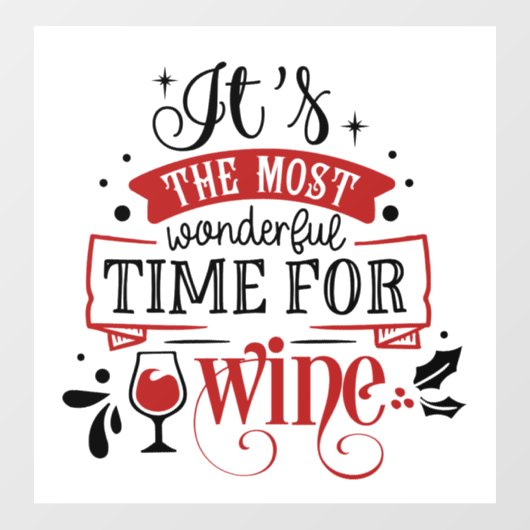 feestelijke kerstfeestwijn raamsticker (Vel)