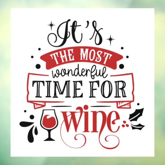 feestelijke kerstfeestwijn raamsticker (Vel 3)