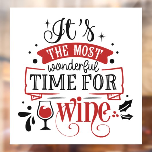 feestelijke kerstfeestwijn raamsticker (Vel 2)