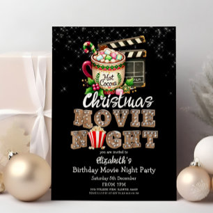 Feestelijke Kerstfilm Night Cocoa Popcorn Party Kaart