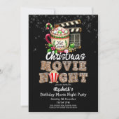 Feestelijke Kerstfilm Night Cocoa Popcorn Party Kaart (Voorkant)