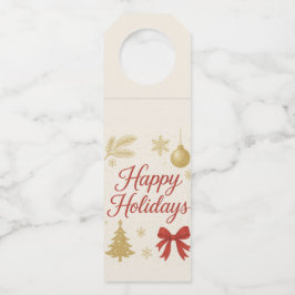 Feestelijke Kerstflessenlabels | Kerstwijncadeau  Flessenhanger