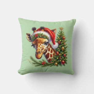 Feestelijke Kerstgiraf Vakantie Kussen