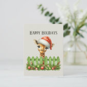 Feestelijke kerstgiraf voeg bericht toe feestdagenkaart (Staand voorkant)