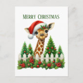 Feestelijke kerstgiraf voeg bericht toe feestdagenkaart (Voorkant)