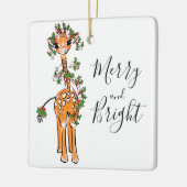 feestelijke kerstGiraffe, rode groene garnaal Keramisch Ornament (Links)