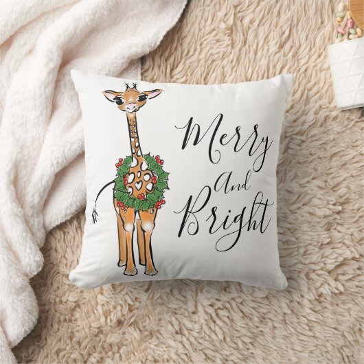 feestelijke kerstGiraffes, rode groene Holly-hars Kussen (Deken)