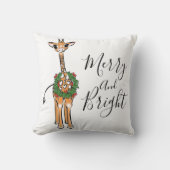 feestelijke kerstGiraffes, rode groene Holly-hars Kussen (Voorkant)