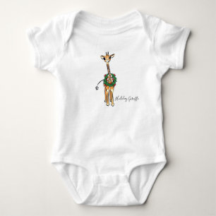 feestelijke kerstGiraffes, rode groene Holly-hars Romper