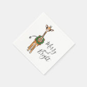 feestelijke kerstGiraffes, rode groene Holly-hars Servet (Hoek)