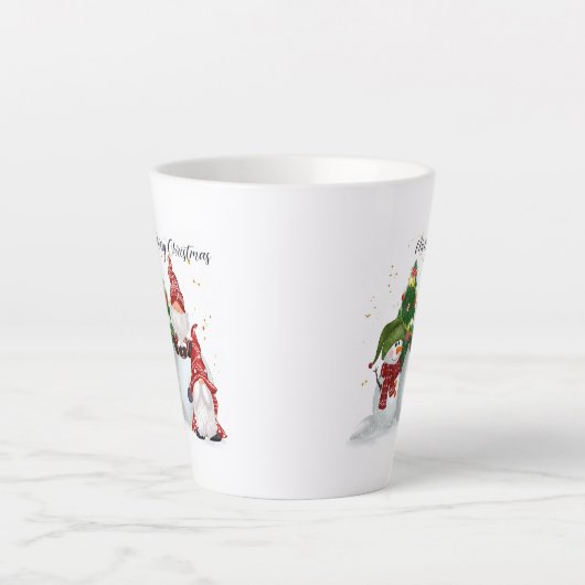 feestelijke kerstgnomen feestdag latte Mok (Voorkant)