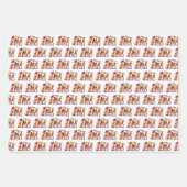 feestelijke kerstgnomen inpakpapier vel (Voorkant 3)