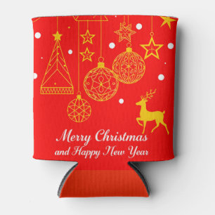 Feestelijke Kerstgrafiek Met Ornamenten Blikjeskoeler