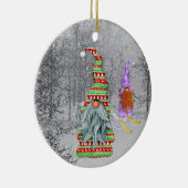 feestelijke kerstgratie voegt gevoel toe keramisch ornament (Rechts)