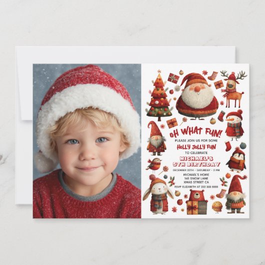 Feestelijke kerstgrillige Kinderen verjaardagsfees Kaart (Voorkant)