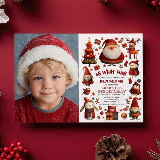 Feestelijke kerstgrillige Kinderen verjaardagsfees Kaart