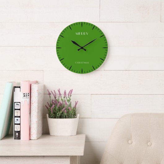 Feestelijke Kerstgroene Overmaatse Wandklok (Leeskamer)
