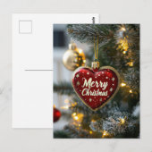 Feestelijke Kerstgroet Hart Kerstboom Briefkaart (Voorkant / Achterkant)