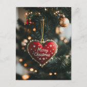 Feestelijke kerstgroet met hart briefkaart (Voorkant)