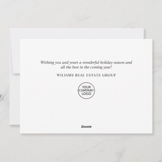 Feestelijke kerstgroet met hulstbessen voor bedrij feestdagenkaart (Achterkant)