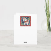 Feestelijke kerstgroet voor eenhoorn kaart (Achterkant)