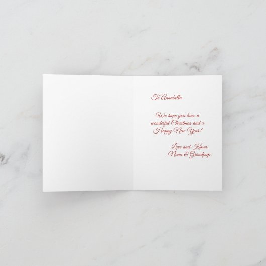 Feestelijke kerstgroet voor eenhoorn kaart (Binnen)