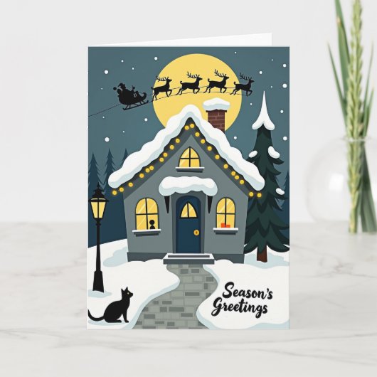 Feestelijke kerstgroeten kaart (Voorkant)