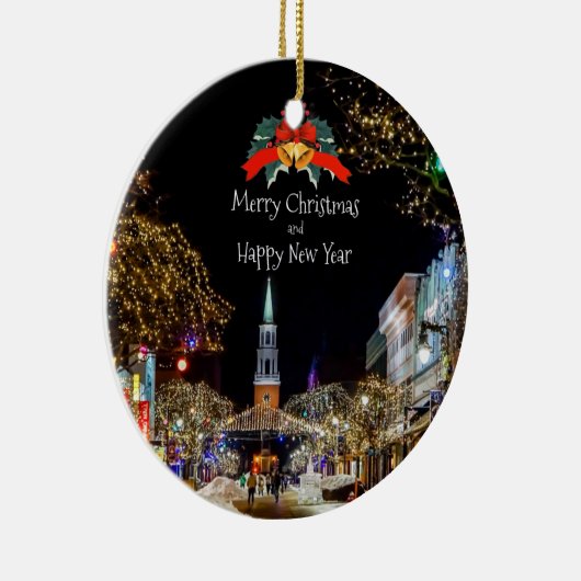 feestelijke kerstgroeten keramisch ornament (Rechts)