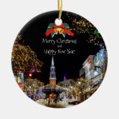 feestelijke kerstgroeten keramisch ornament (Voorkant)