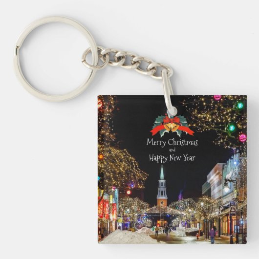 feestelijke kerstgroeten sleutelhanger (Voorkant)