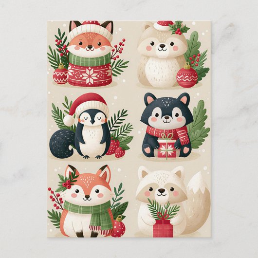 Feestelijke Kerstgroetkaart Briefkaart (Voorkant)