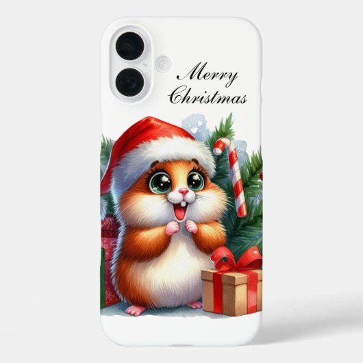 Feestelijke Kersthamster aanpasbaar Case-Mate iPhone Case (Achterkant)