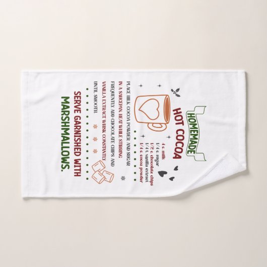 Feestelijke Kersthanddoek Zelfgemaakte Hot Cocoa R Handdoek (Handdoek)