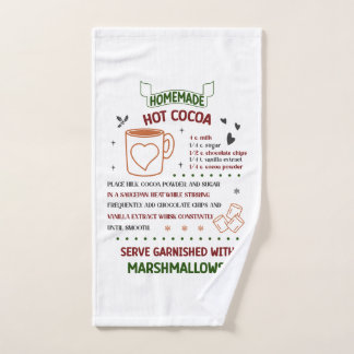 Feestelijke Kersthanddoek Zelfgemaakte Hot Cocoa R Handdoek