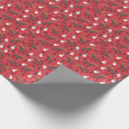 Feestelijke Kerstherten: Sneeuwmanpatroon Cadeaupapier (Hoek)