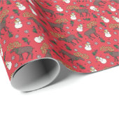 Feestelijke Kerstherten: Sneeuwmanpatroon Cadeaupapier (Rol Hoek)