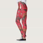 Feestelijke Kerstherten: Sneeuwmanpatroon Leggings (Links)