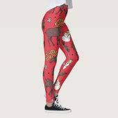 Feestelijke Kerstherten: Sneeuwmanpatroon Leggings (Rechts)
