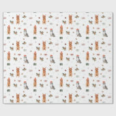 feestelijke kersthonden 1 cadeaupapier (Vlak)