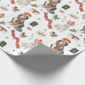 feestelijke kersthonden 3 cadeaupapier (Hoek)